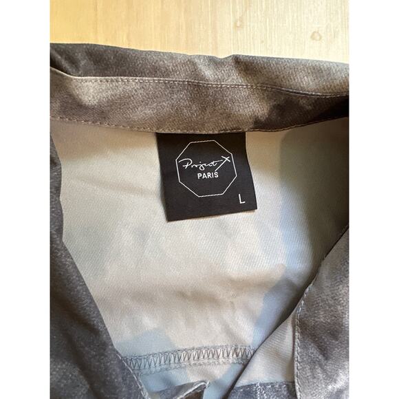 Project X Paris Men Cloud Wash Denim Jacket Streetwear Gray Acid Grunge Urban L - Picture 6 of 8